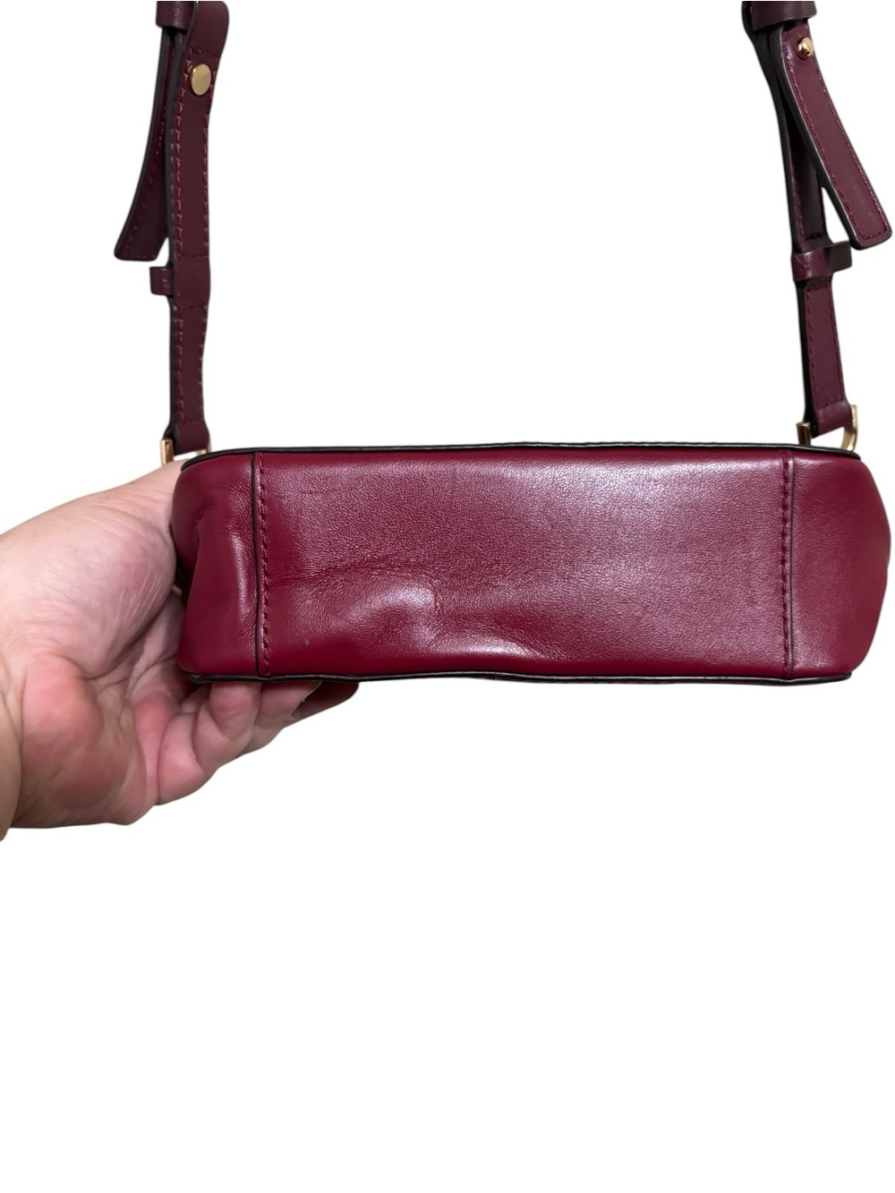 MICHEAL KORS BURGUNDY COLOR BLOCK CROSS BODY - Picture 5 of 7